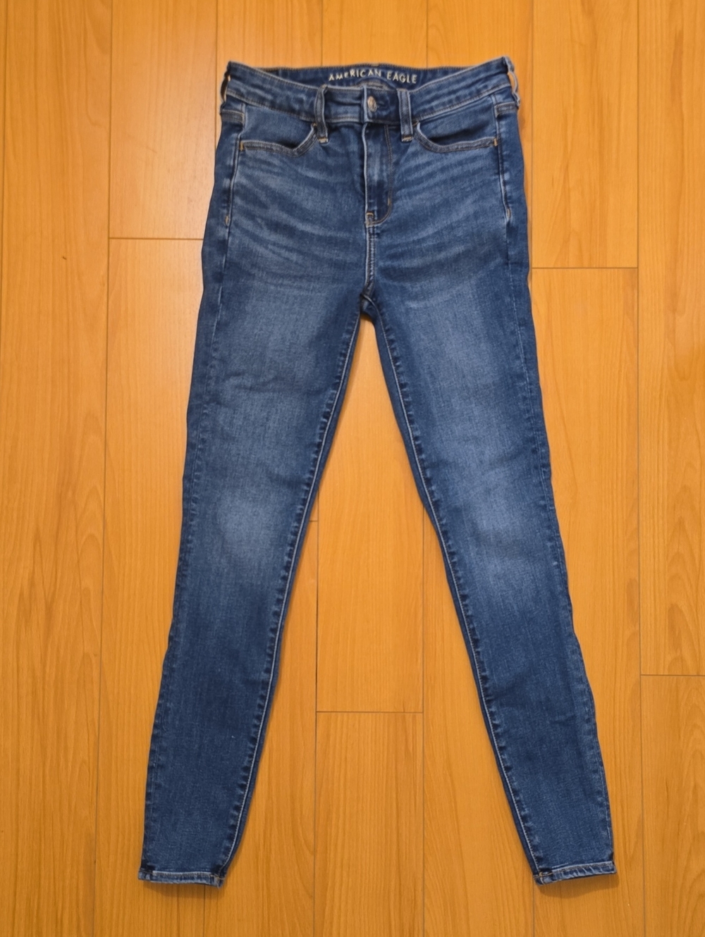 American Eagle Outfitters Women's Medium Blue High-Rise Skinny Jeans Size 4 Reg